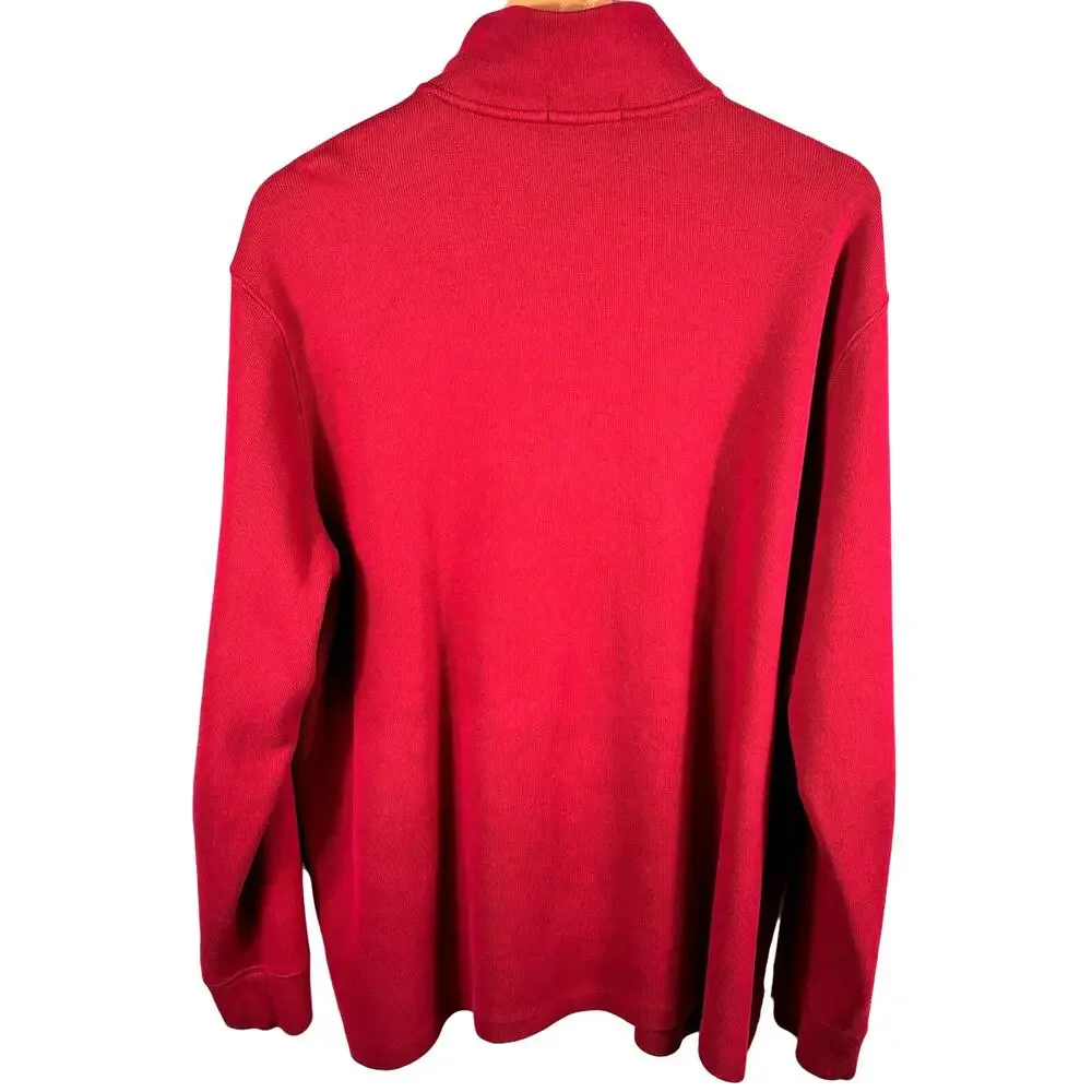 Polo Ralph Lauren‎ Sweater Men's XL Tall Burgundy Pull Over Quarter Zip Jacket